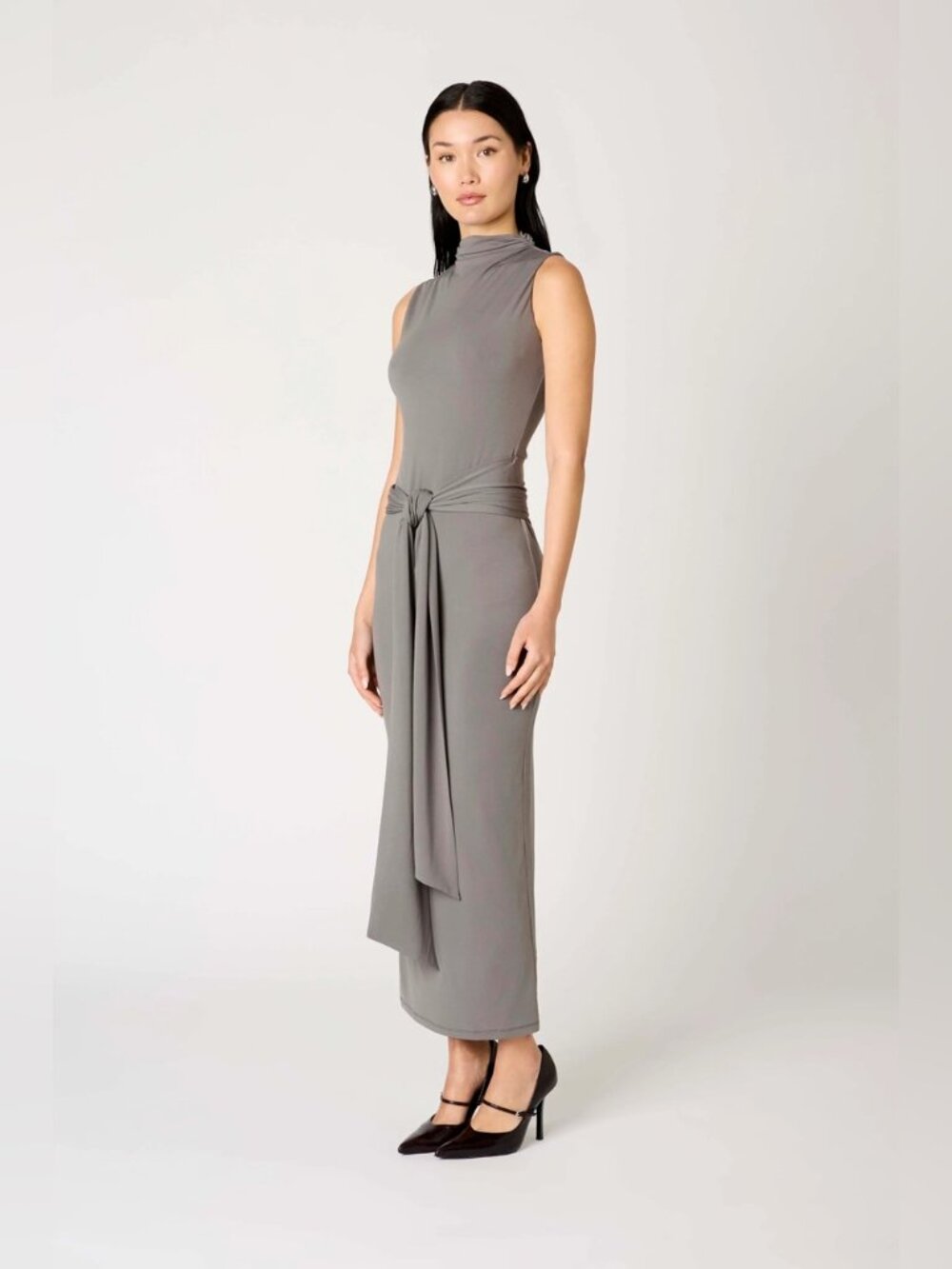 NWT NIA Victoria Soft Silhouette Maxi Dress Grey - Picture 4 of 10
